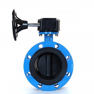 法蘭式蝸輪蝸桿蝶閥DN125，1.6Mpa橡膠密封